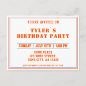 Invitation Carte Postale Cute Basketball Photo 1er anniversaire (Dos)