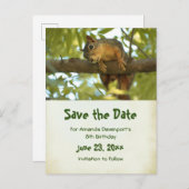 Invitation Carte Postale Cute Curious Squirrel Nature Photo - Save the Date (Devant / Derrière)