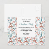 Invitation Carte Postale Cute Deer à Whimsical Forest Motif Party (Devant / Derrière)