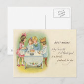 Invitation Carte Postale Cute Enfants Anniversaire Gâteau de fête (Devant / Derrière)