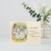 Invitation Carte Postale Cute Enfants Anniversaire Gâteau de fête (Debout devant)