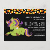 Invitation Carte Postale Cute Frankenstein Unicorn Halloween Party (Devant)