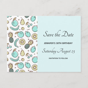 Invitation Carte Postale Cute Fruit Motif Summery Thème