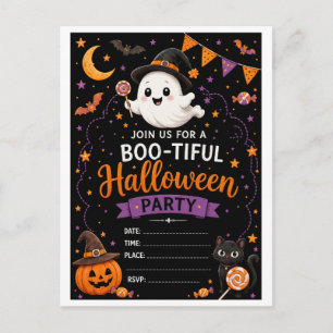 Invitation Carte Postale Cute Ghost Halloween