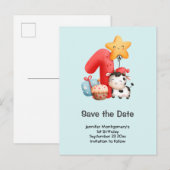 Invitation Carte Postale Cute Happy Cow (Devant / Derrière)