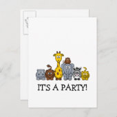 INVITATION CARTE POSTALE CUTE JUNGLE ANIMAUX AJOUTER VOTRE TEXTE (Devant / Derrière)