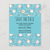 Invitation Carte Postale Cute Kitty Chat Motif Whimsical Enregistrer la dat (Devant)