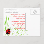 Invitation Carte Postale Cute Ladybugs 2e anniversaire (Dos)