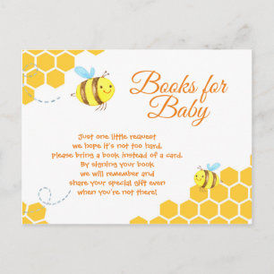 Invitation Carte Postale Cute Little Bee Baby showers Livres pour Baby Card