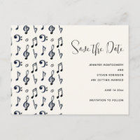 Cute Musical Notes Motif Enregistrer la date