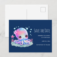 Cute Octopus Sea Creature Enregistrer la date