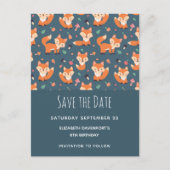Invitation Carte Postale Cute Orange Fox Motif Enregistrer la date (Devant)