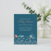 Invitation Carte Postale Cute Under the Sea Ocean Critters Baby shower (Debout devant)