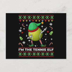 Invitation Carte Postale Dabbing Tennis Ball Elf Chapeau Noël Sweat Ugly Ch