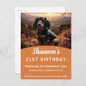 Invitation Carte Postale Dachshund À Dusk (Devant / Derrière)