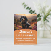 Invitation Carte Postale Dachshund À Dusk (Debout devant)