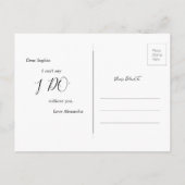 Invitation Carte Postale Daisy Black White Serez-Vous Ma Femme D'Accueil (Dos)