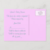 Invitation Carte Postale Damas rose et turquoise RSVP (Dos)