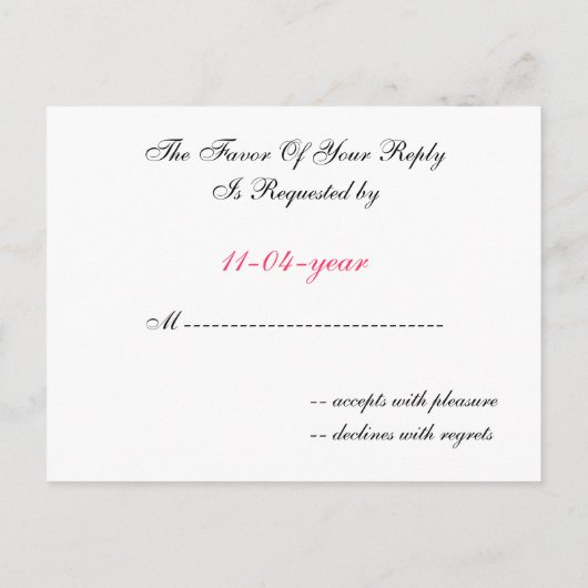 Invitation Carte Postale damask rsvp (Dos)