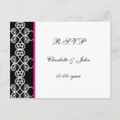 Invitation Carte Postale damask rsvp (Devant)