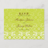 Invitation Carte Postale Damask Swils Lace Lime RSVP Mariage (Devant)