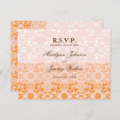 Invitation Carte Postale Damask Swils Lace Sorbet RSVP Mariage (Devant / Derrière)