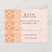 Invitation Carte Postale Damask Swils Lace Sorbet RSVP Mariage (Dos)