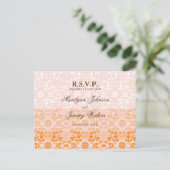 Invitation Carte Postale Damask Swils Lace Sorbet RSVP Mariage (Debout devant)