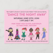 Invitation Carte Postale Dance School Studio Annual Considérant Show Show (Devant)