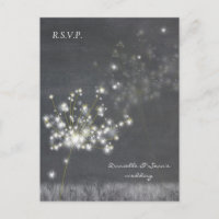 Dandelions en niveaux de gris Mariage RSVP