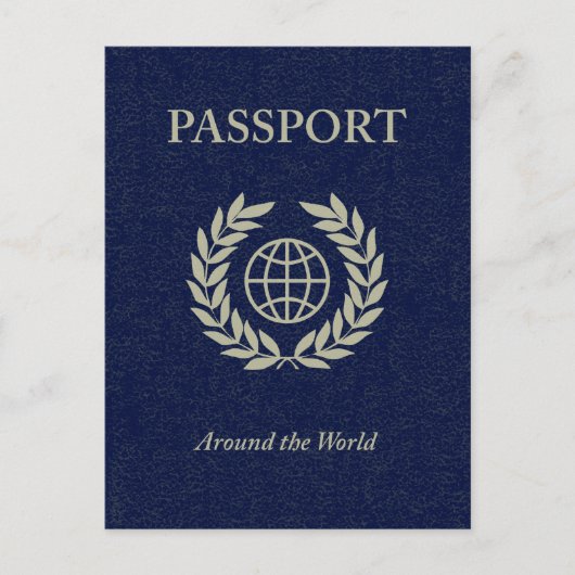 Invitation Carte Postale dans le monde : passeport (Devant)