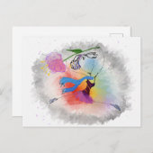 Invitation Carte Postale Danse colorée (Devant / Derrière)