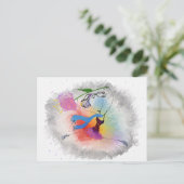 Invitation Carte Postale Danse colorée (Debout devant)