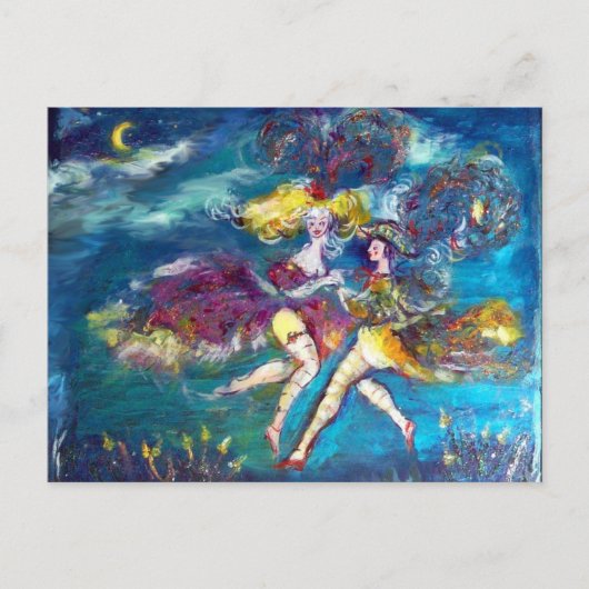 INVITATION CARTE POSTALE DANSE DE CARNAVAL DANS LA NUIT (Devant)