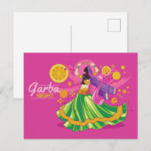 Invitation Carte Postale Danseur de nuit Garba, rose (Devant / Derrière)