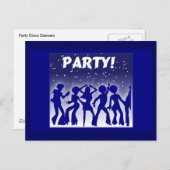 Invitation Carte Postale Danseurs Disco Party (Devant / Derrière)