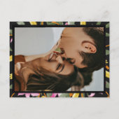 Invitation Carte Postale Dark Blush Pink Lily Photo Arched Wedding (Dos)