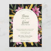 Invitation Carte Postale Dark Blush Pink Lily Photo Arched Wedding (Devant)