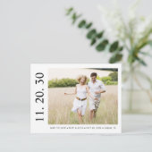 Invitation Carte Postale Dates en gras Photo personnalisée Enregistrer la d (Debout devant)