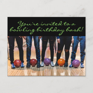 Invitation Carte postale de la partie de bowling d