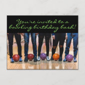 Invitation Carte postale de la partie de bowling d (Devant)