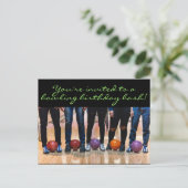 Invitation Carte postale de la partie de bowling d (Debout devant)