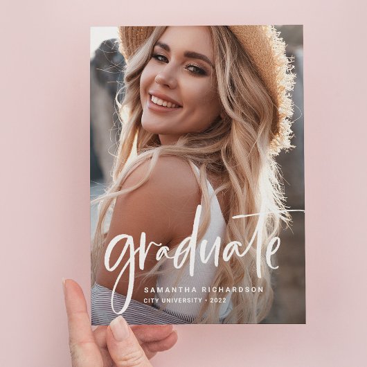 Invitation Carte Postale Décontracté | Deux Fête de Diplôme Photo