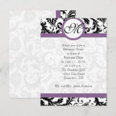 Invitation Carte Postale Déjeuner de répétition Raisin Noir Damas (Devant / Derrière)