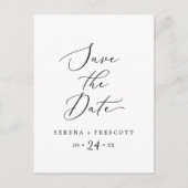 Invitation Carte Postale Délicat noir Enregistrer la date de l'annonce Cart (Devant)