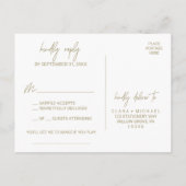 Invitation Carte Postale Demande de Chanson de Calligraphie Or Whimsical RS (Dos)