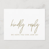 Invitation Carte Postale Demande de Chanson de Calligraphie Or Whimsical RS (Devant)