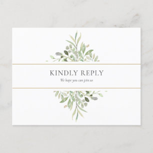 Invitation Carte Postale Demande de chanson de mariage élégante avec verdur