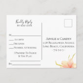 Invitation Carte Postale Demande de chanson de RSVP de mariage floral de co (Dos)