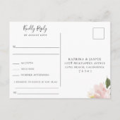 Invitation Carte Postale Demande de chanson de RSVP de mariage floral prune (Dos)